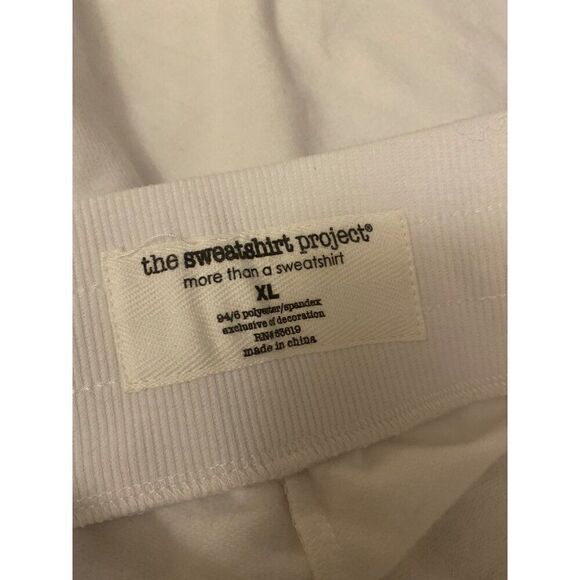 The Sweatshirt Project women's White casual comfort Drawstring sweat Shorts XL - Picture 5 of 8